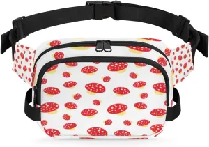 Dotted Mushroom Fanny Packs for Women Men Fashion Waist Packs Belt Bag Water-resistant Crossbody Bag Funny Cute Waist Pouch Waist Pack Hip Bum Bag for Hiking Casual Travel Cycling