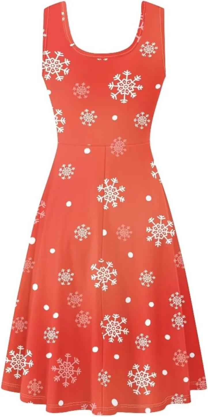 Dreaweet Casual Sleeveless Dresses for Women Girls, Round Neck Tank Dresses with Pockets Summer Sundress Size XS-4XL