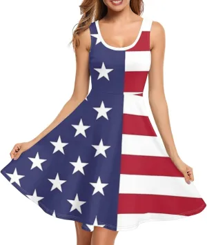 Dreaweet Casual Sleeveless Dresses for Women Girls, Round Neck Tank Dresses with Pockets Summer Sundress Size XS-4XL