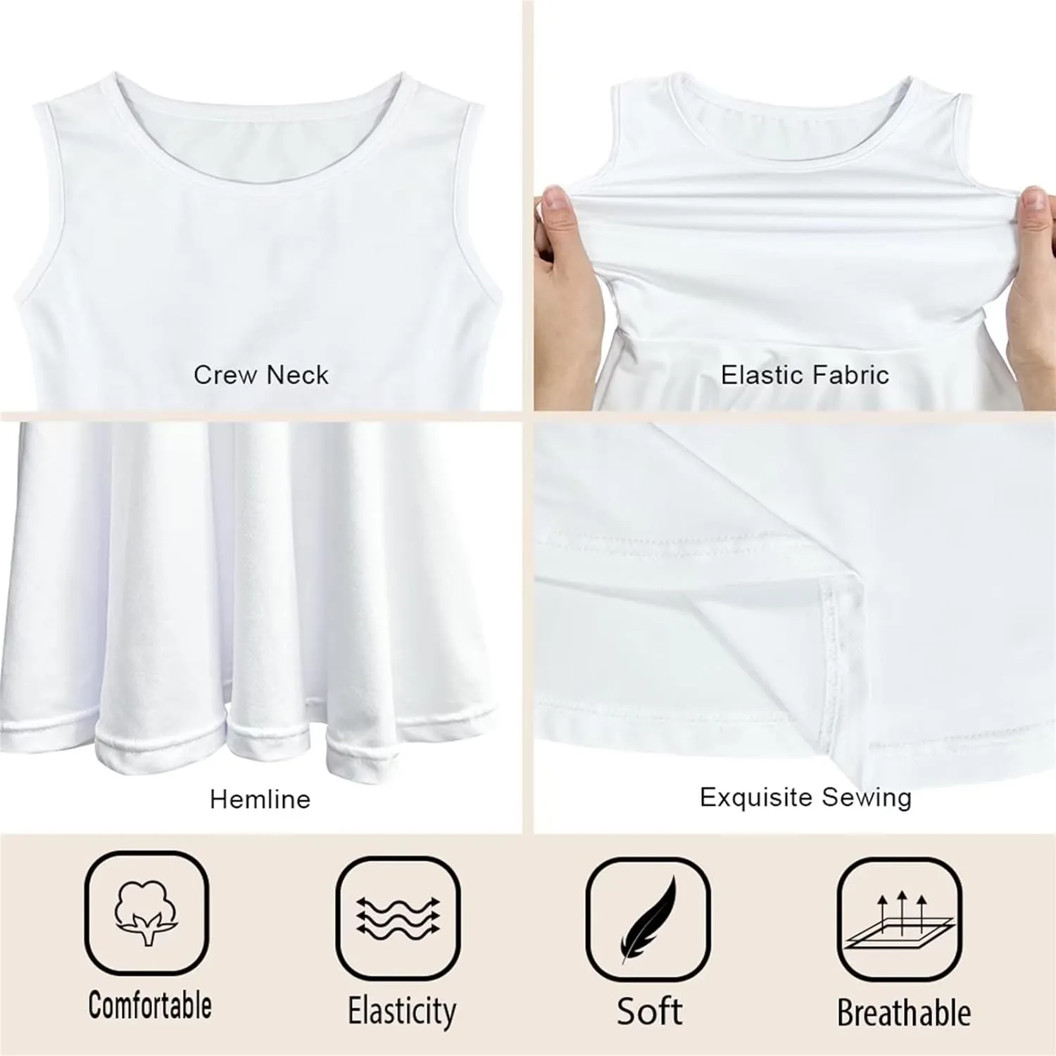Dreaweet Cute Girl's Dresses Casual Loose Tank Party Dress Midi Swing Dresses Cute Shift Dress for 3-16 Years Old Kids