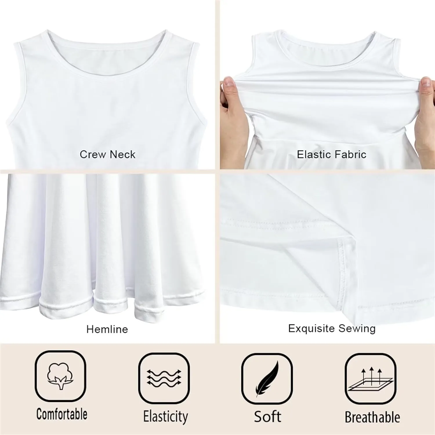 Dreaweet Cute Girl's Dresses Casual Loose Tank Party Dress Midi Swing Dresses Cute Shift Dress for 3-16 Years Old Kids