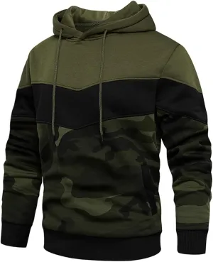 DUOFIER Mens Athletic Hoodies Color Block Hooded Fleece Sweatshirt