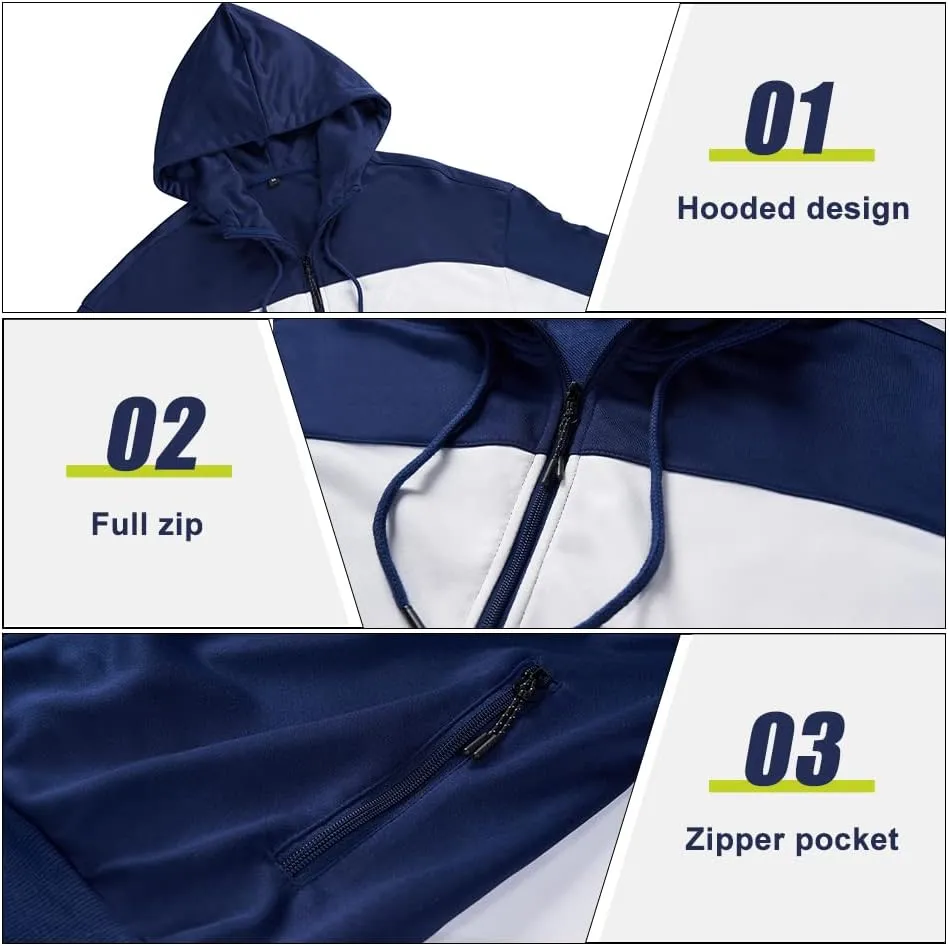 DUOFIER Men's Tracksuit Jogging Sweat Suits 2 Piece Casual Outfit Athletic Suit Set