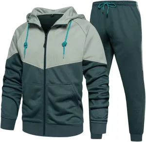 DUOFIER Men's Tracksuit Jogging Sweat Suits 2 Piece Casual Outfit Athletic Suit Set