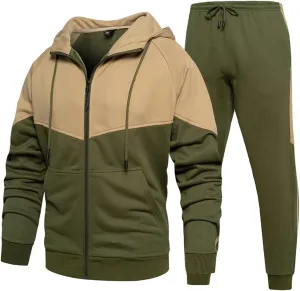 DUOFIER Men's Tracksuit Jogging Sweat Suits 2 Piece Casual Outfit Athletic Suit Set