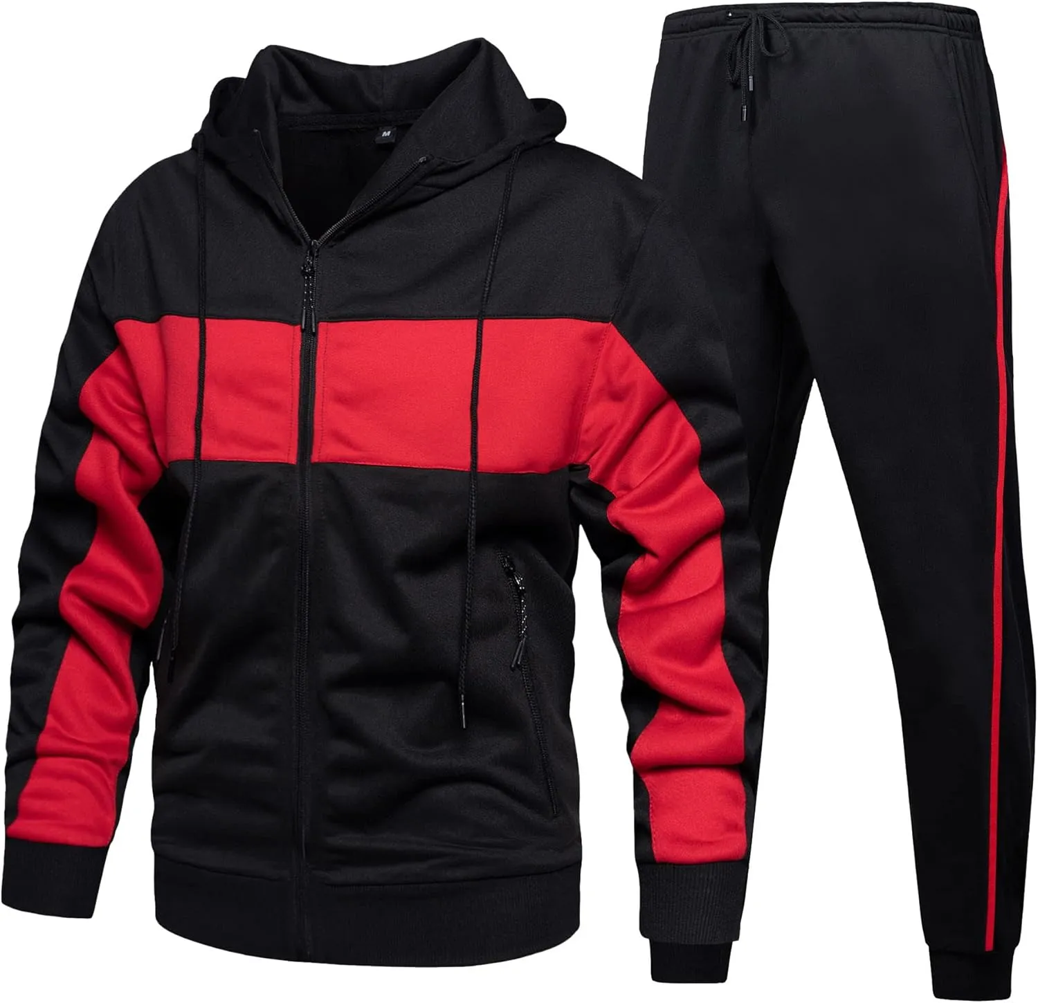 DUOFIER Men's Tracksuit Jogging Sweat Suits 2 Piece Casual Outfit Athletic Suit Set