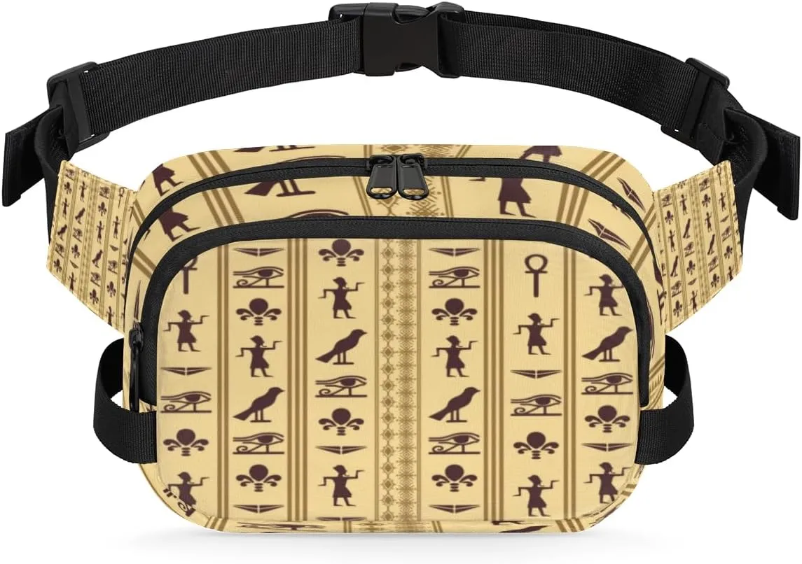 Egypt Art Fanny Packs for Women Men Fashion Waist Packs Belt Bag Water-resistant Crossbody Bag Ancient Egypt Waist Pouch Waist Pack Hip Bum Bag for Hiking Casual Travel Cycling