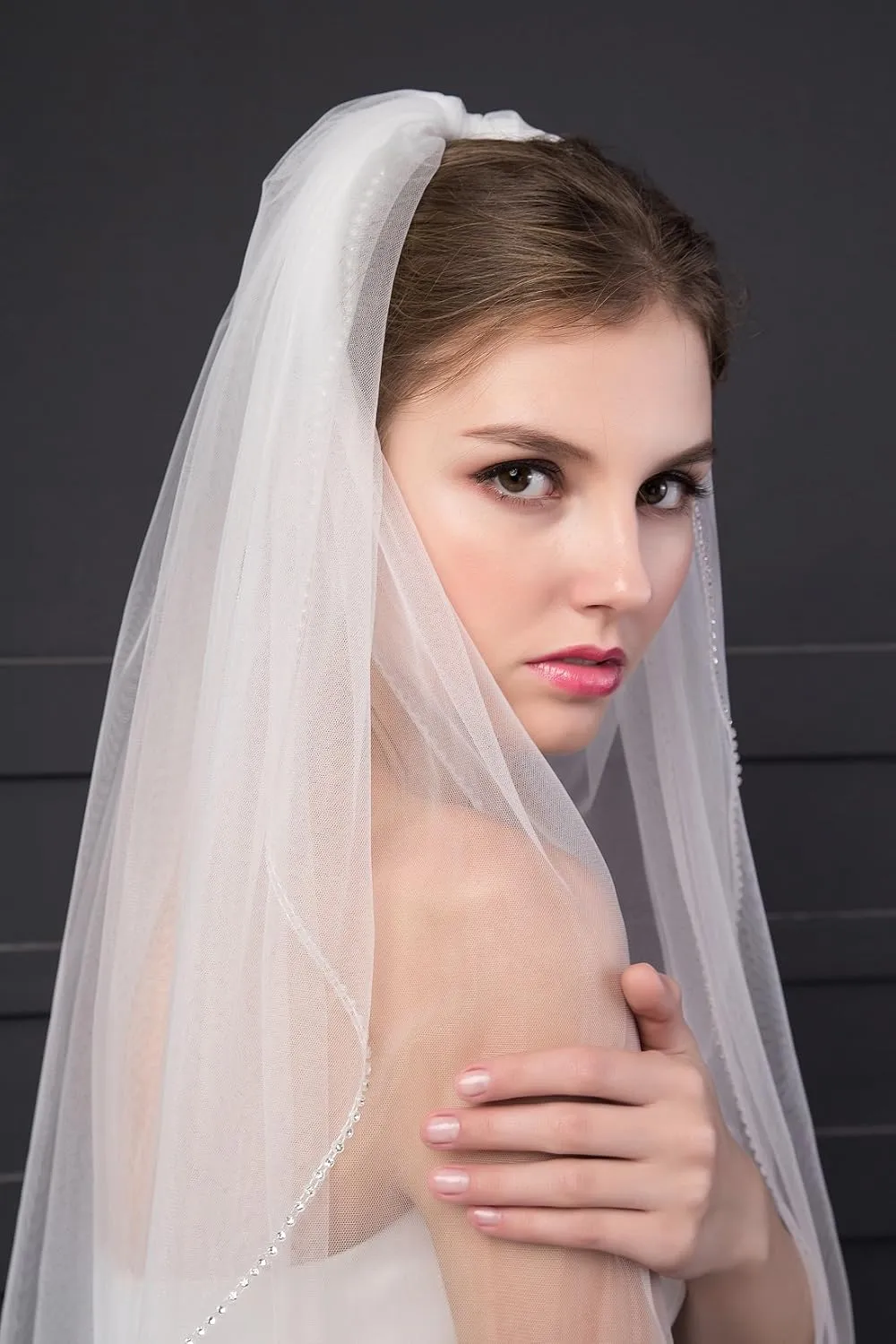 EllieHouse Women's Short 2 Tier Wedding Bridal Veil With Comb L24