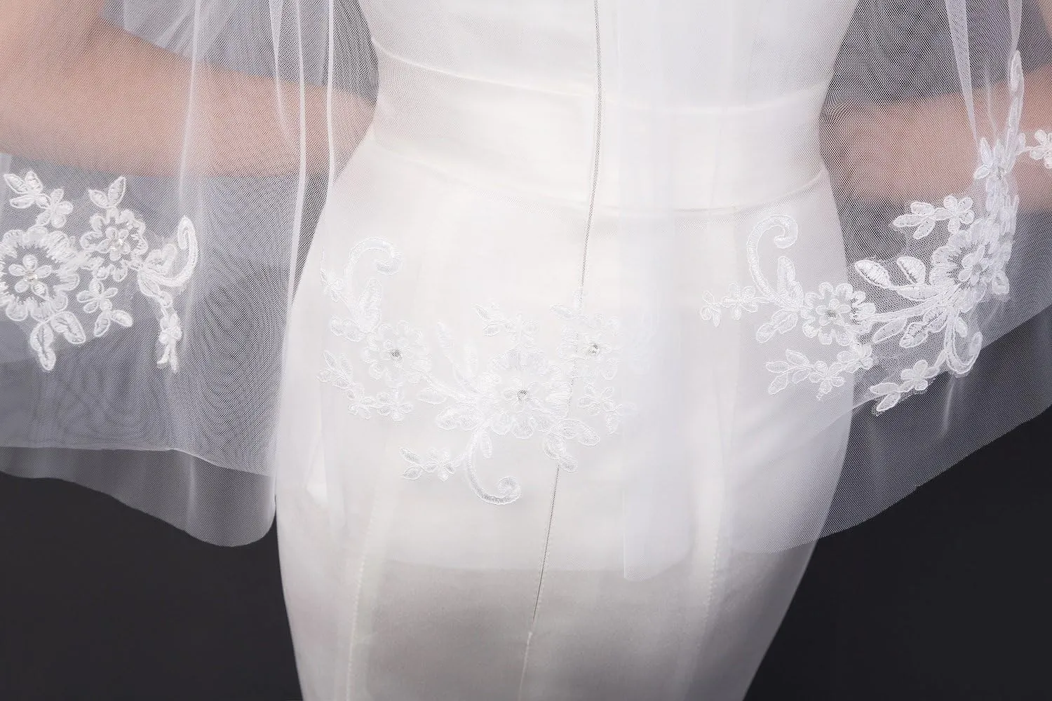 EllieHouse Women's Short 2 Tier Wedding Bridal Veil With Comb L24