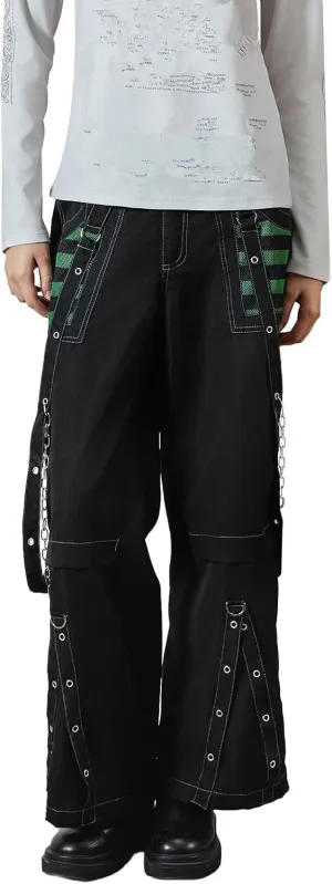 Faretumiya Women Cargo Pants High Waist Baggy Jeans Casual Wid Leg Denim Pants Grunge Gothic Harajuku Punk Y2k Trousers