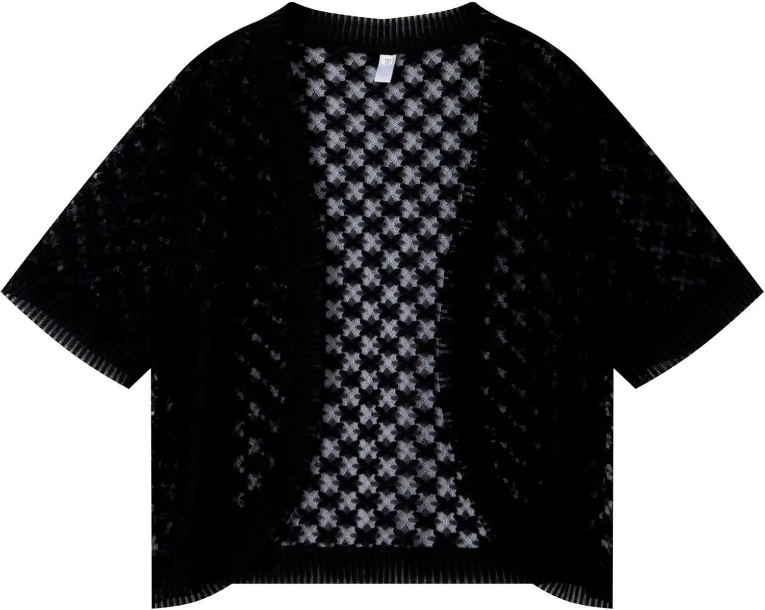 FindThy Womens Cropped Bolero Shrugs Short Sleeve Open Front Floral Lace Hollow Out Cardigan Jacket