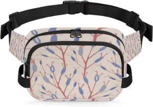 Floral Branches Fanny Pack Crossbody Bags for Women Men Waist Packs Farmhouse Hip Bum Bag Cross Body Fanny Pack with Adjustable Strap for Running Hiking Travel