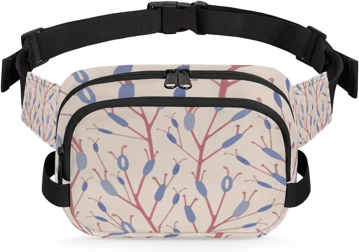 Floral Branches Fanny Pack Crossbody Bags for Women Men Waist Packs Farmhouse Hip Bum Bag Cross Body Fanny Pack with Adjustable Strap for Running Hiking Travel