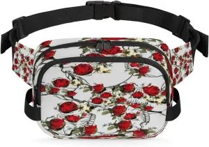 Floral Fanny Pack Crossbody Bags for Women Men Waist Packs Hip Bum Bag Cross Body Fanny Pack with Adjustable Strap for Running Hiking Travel