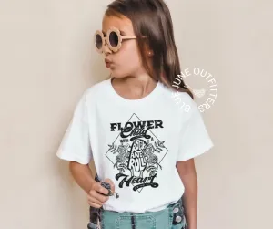 Flower Child With A Rock n' Roll Heart | Trendy Toddler Tee