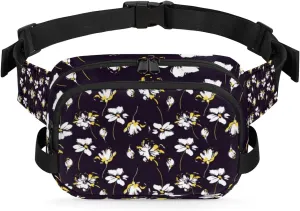Flowers Cute Botanical Fanny Packs for Women Men Fashion Waist Packs Belt Bag Water-resistant Crossbody Bag Waist Pouch Waist Pack Hip Bum Bag for Hiking Casual Travel Cycling