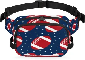 Football Stars Fanny Pack Crossbody Bags for Women Men Waist Packs American Sport Hip Bum Bag Cross Body Fanny Pack with Adjustable Strap for Running Hiking Travel