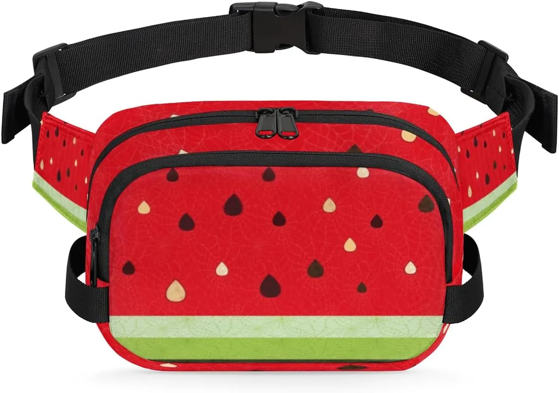 Fruit Watermelon Pattern Fanny Packs for Women Men Fashion Waist Packs Belt Bag Water-resistant Crossbody Bag Waist Pouch Waist Pack Hip Bum Bag for Hiking Casual Travel Cycling