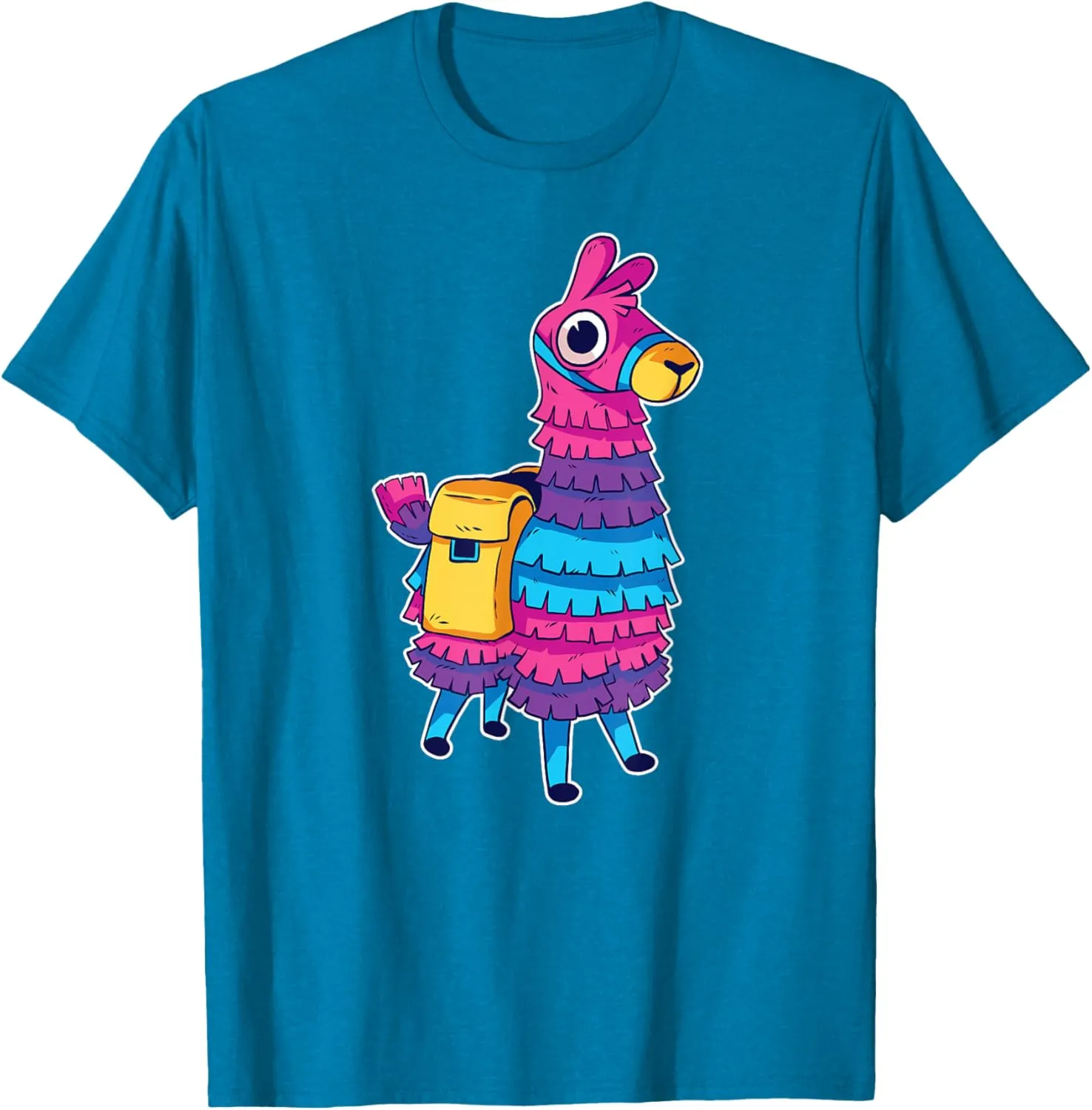 Funny Loot Llama Pinata With Yellow Saddlebag Artwork T-Shirt