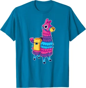 Funny Loot Llama Pinata With Yellow Saddlebag Artwork T-Shirt