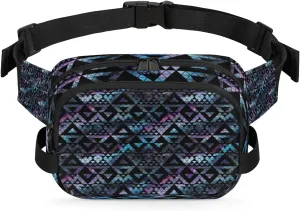 Galaxy Geometric Dark Fanny Packs for Women Men Fashion Waist Packs Belt Bag Water-resistant Crossbody Bag Waist Pouch Waist Pack Hip Bum Bag for Hiking Casual Travel Cycling