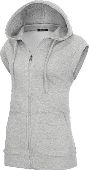 GIVON Women's Lightweight Hooded Vest Sleeveless 1/4 Zip Pullover Casual Hoodie Sweatshirt with Pockets