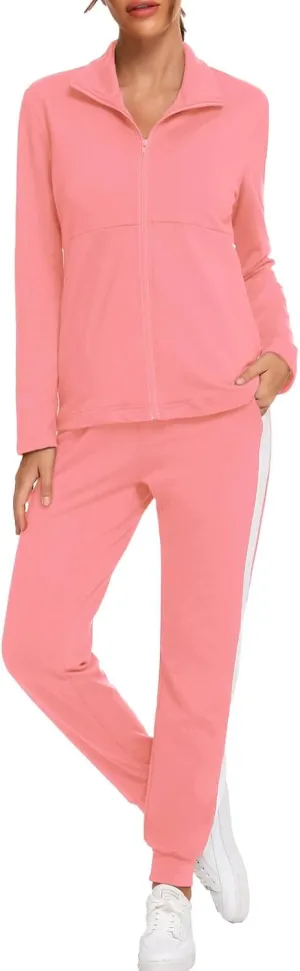 HALCYEEN Sweatsuits For Women Set 2 Piece Outfits For Women Jogging Suit Lounge Sweatshirt & Jogger Pants With Pockets