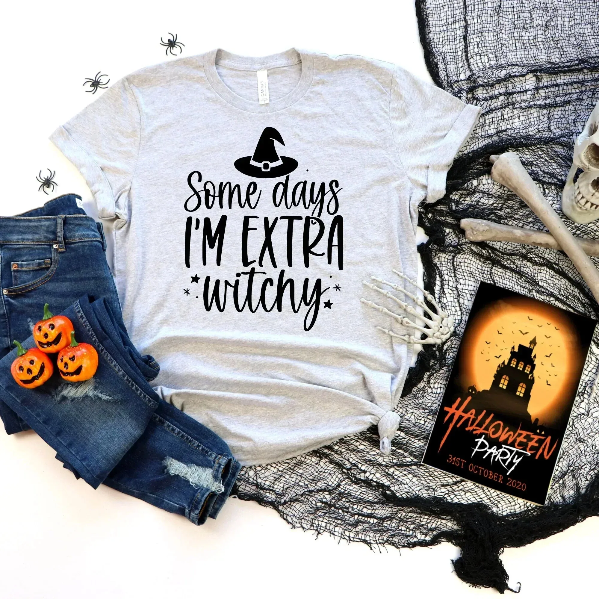 Halloween Sweatshirt, Extra Witchy woman, Witch Shirt, Halloween Crewneck, Funny Halloween Party, Cute Halloween Hoodie, Halloween Cat Shirt