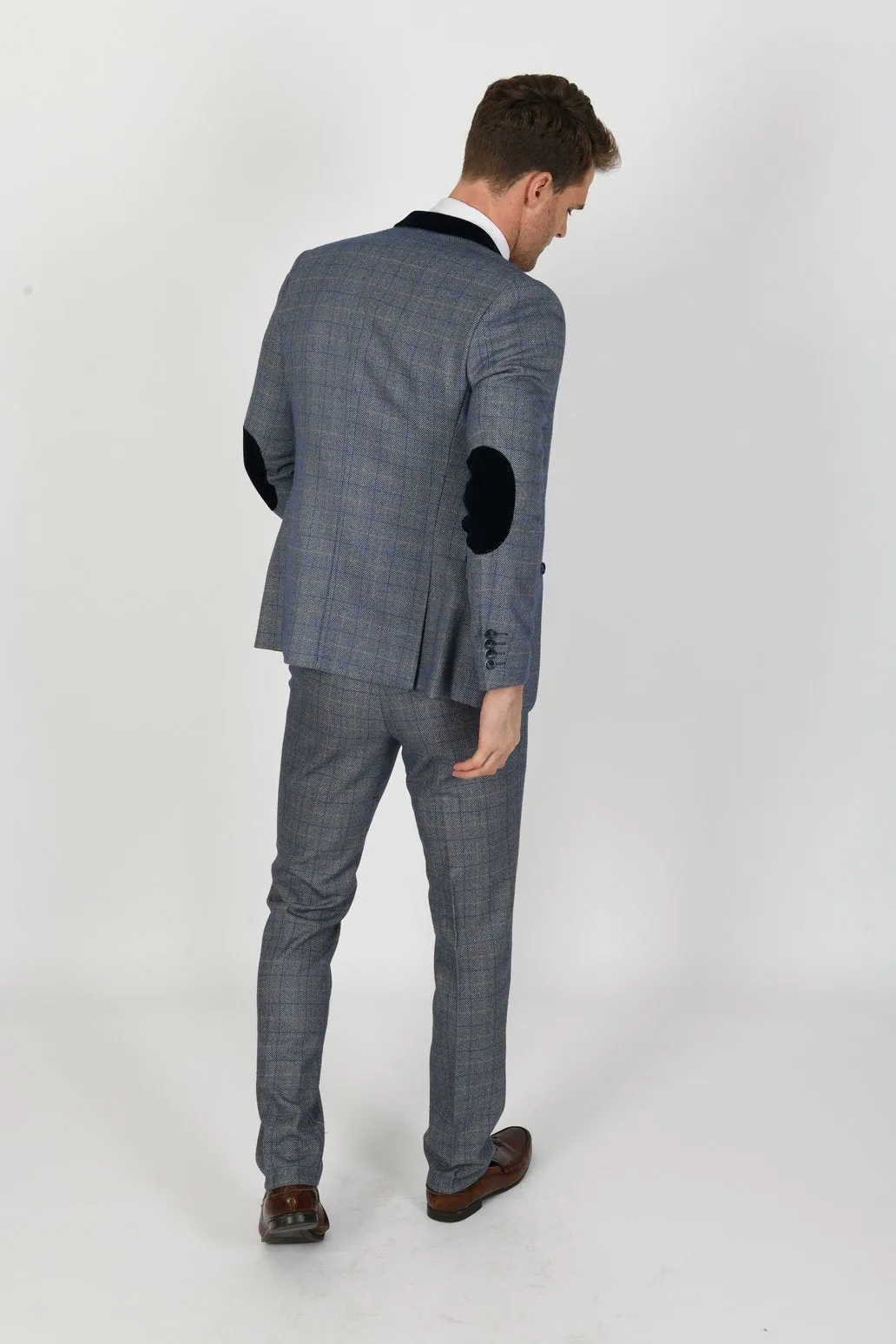 Harry Blue Tweed Check Blazer