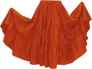 Indian Trendy 36" Long Women's Soft Cotton 10 Yard 3 Tiered Gypsy Belly Dance Skirt Swing Halloween