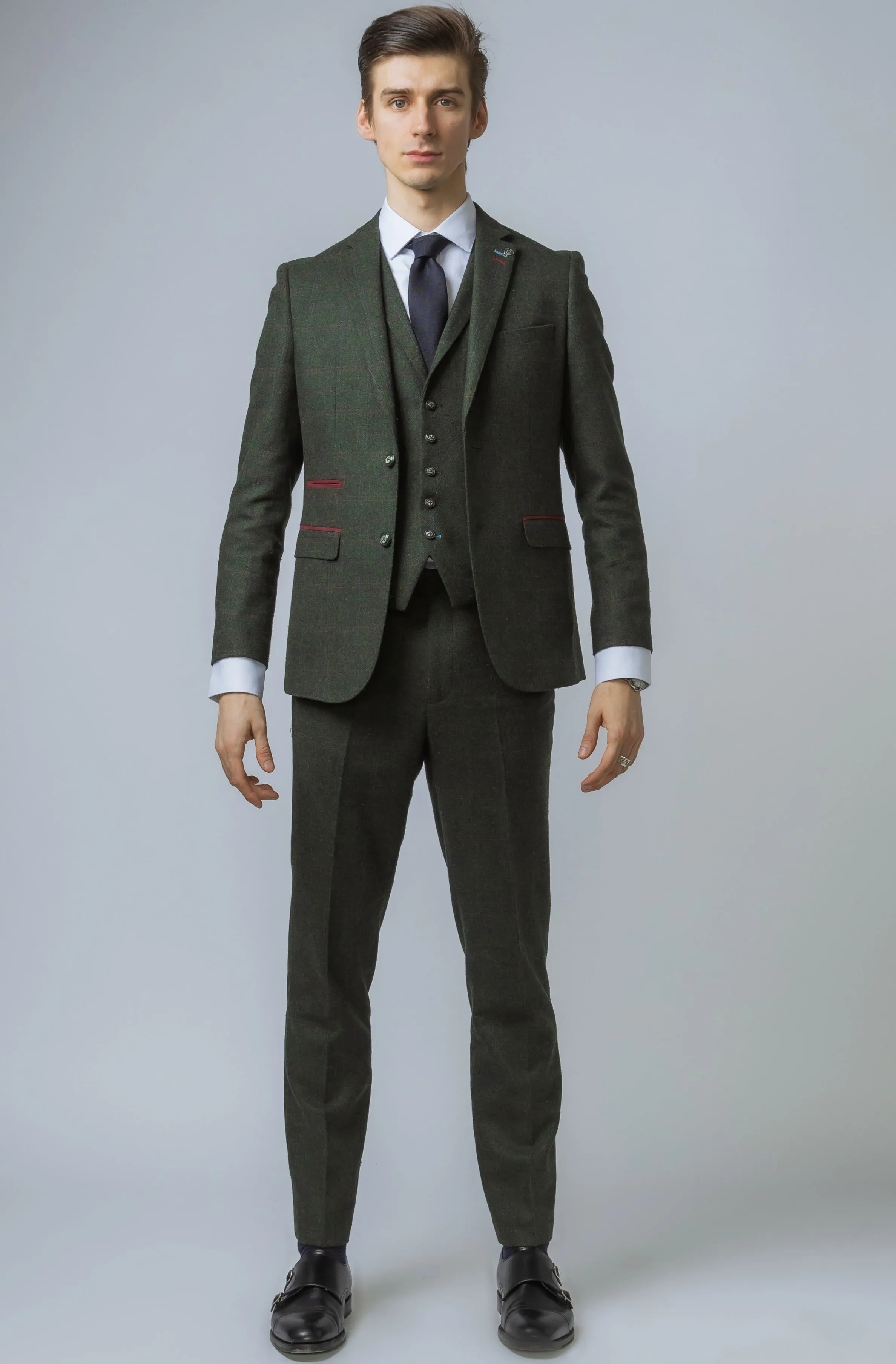 Joshua Green Tweed Check 3 Piece Suit | Check Suit | Office Wear