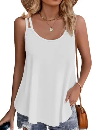 KevaMolly Summer Flowy Tank Tops for Women 2025 Spaghetti Strap Loose Fit Camisole Scoop Neck Casual Sleeveless Shirts