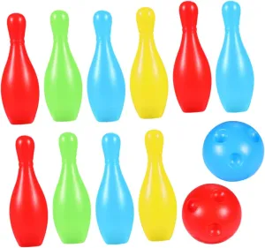 Kisangel Mini Bowling Game Set Tabletop Boys and Girls Bowling Toy 12cm Plastic Pins Ball Smooth Surface Material Great for Indoor/Outdoor Play Random