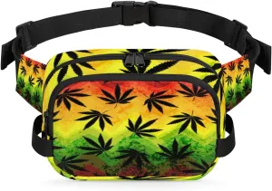 Leaf Abstract Grunge Fanny Packs for Women Men Fashion Waist Packs Belt Bag Water-resistant Crossbody Bag Waist Pouch Waist Pack Hip Bum Bag for Hiking Casual Travel Cycling