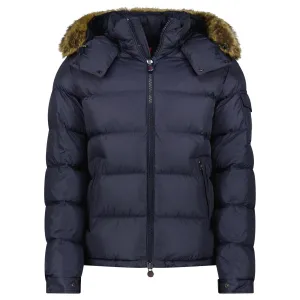 Maya Fur Giubbotto Jacket in Navy Blue