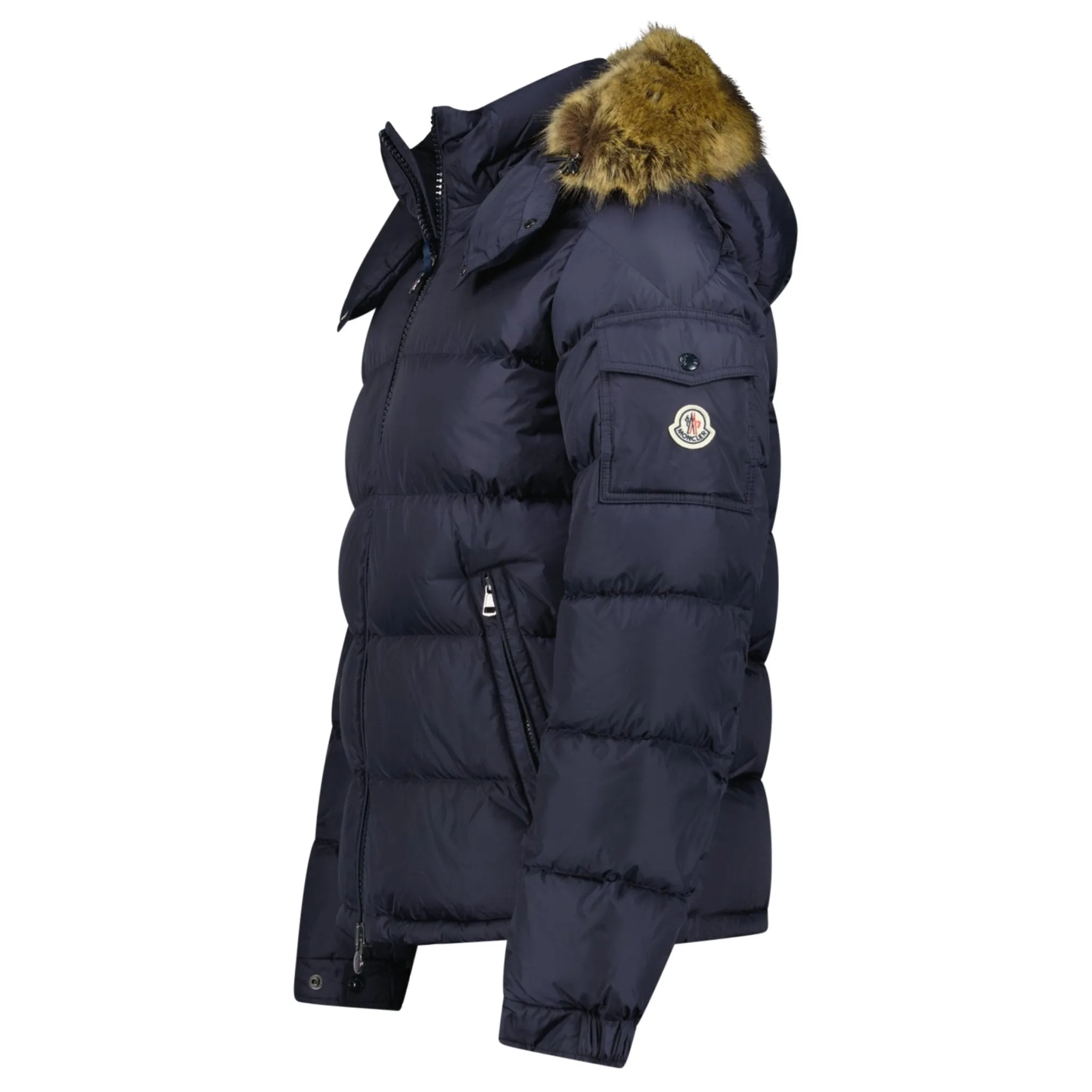 Maya Fur Giubbotto Jacket in Navy Blue
