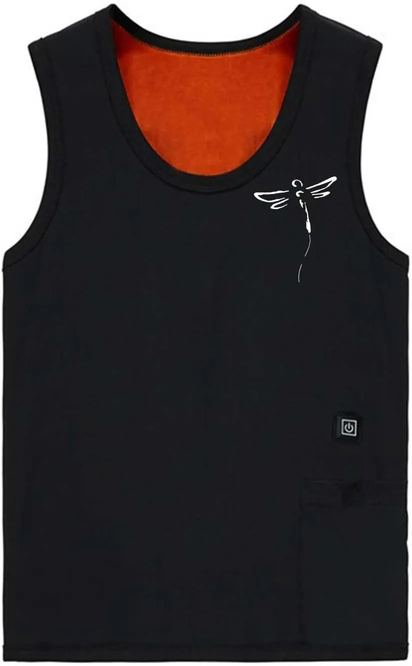Men and Womens Heated Tank Tops Fall Winter Unisex Fleece Lining Warm Waistcoat 3-Heating Base Vest Undershirt Tops