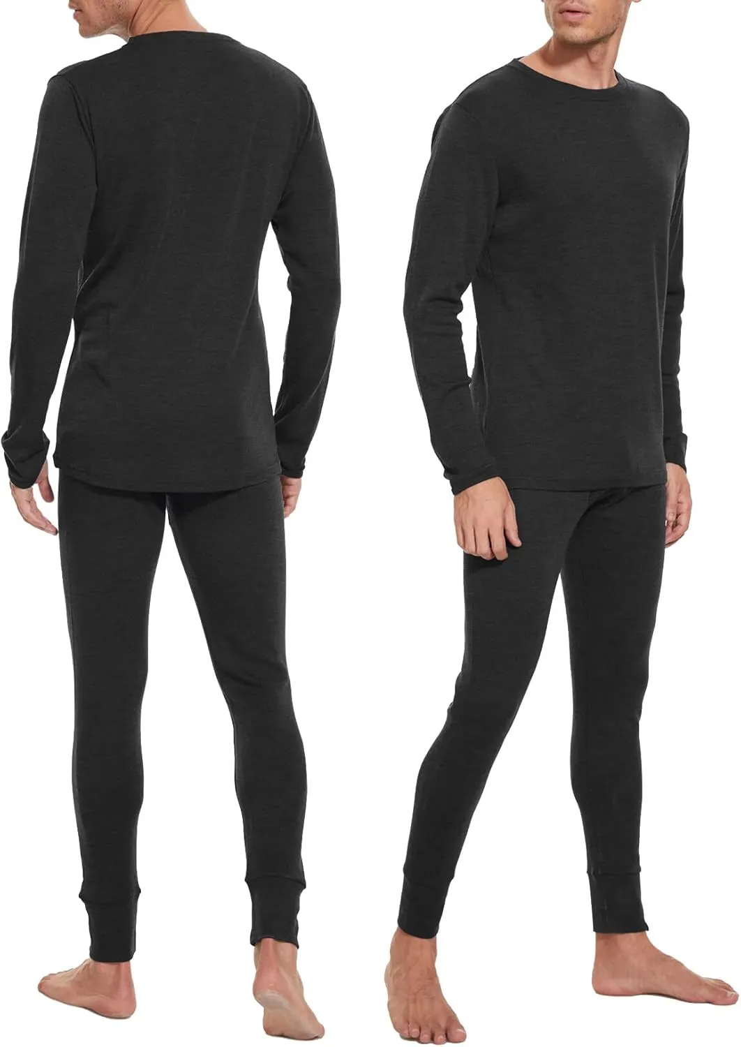 MERINNOVATION Merino Wool Base Layer Mens 100% Merino Wool Shirts for Men Thermal Underwear LS T-Shirt Light, Midweight
