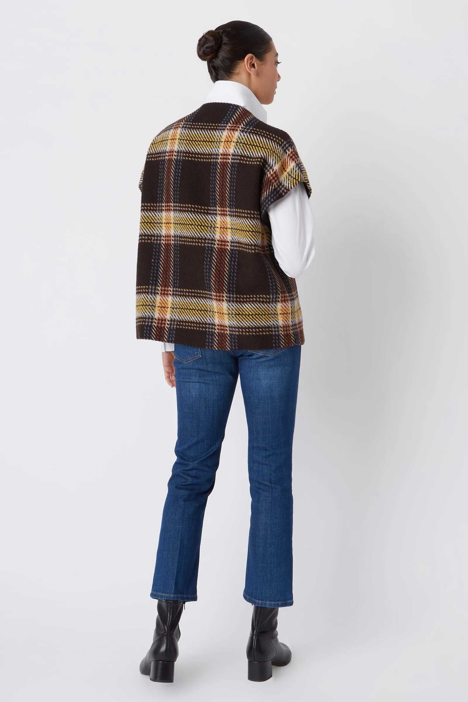 Mina Zip Vest - Bold Plaid