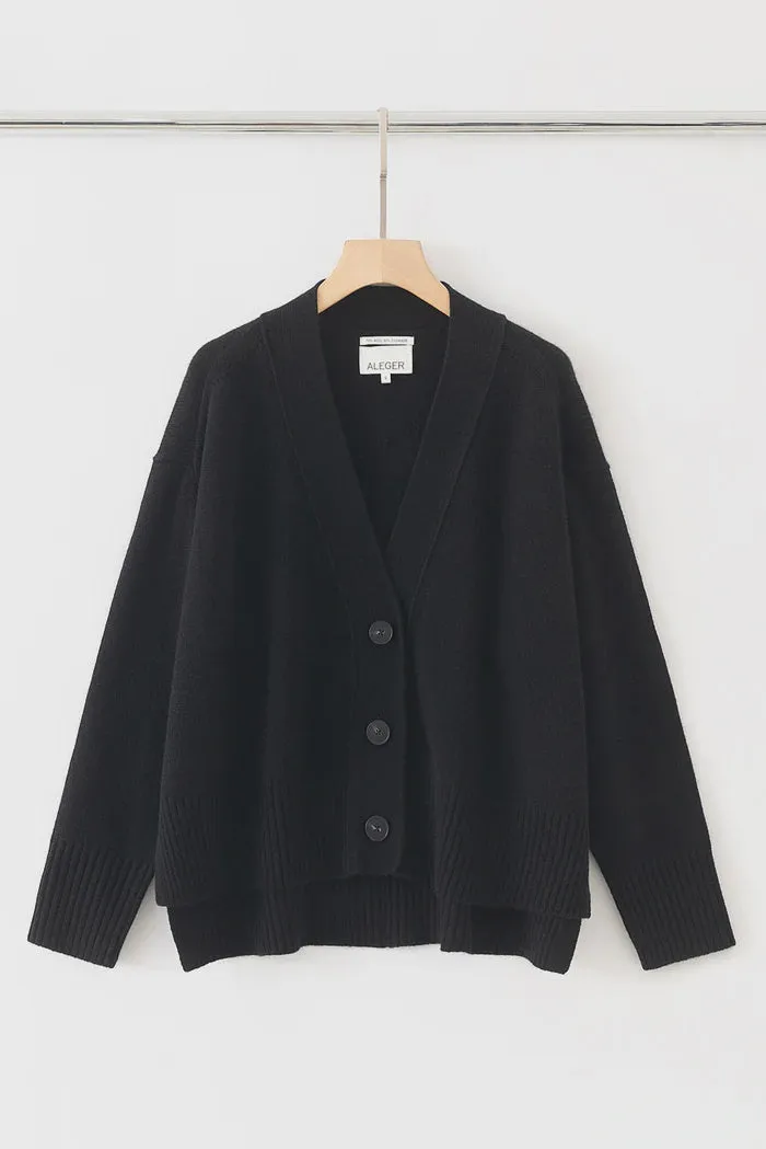 N.99 Cashmere Blend Hi-Low Cardigan Black