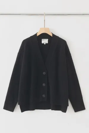 N.99 Cashmere Blend Hi-Low Cardigan Black