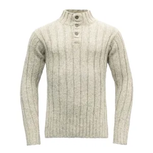 NANSEN WOOL BUTTON NECK GREY MELANGE