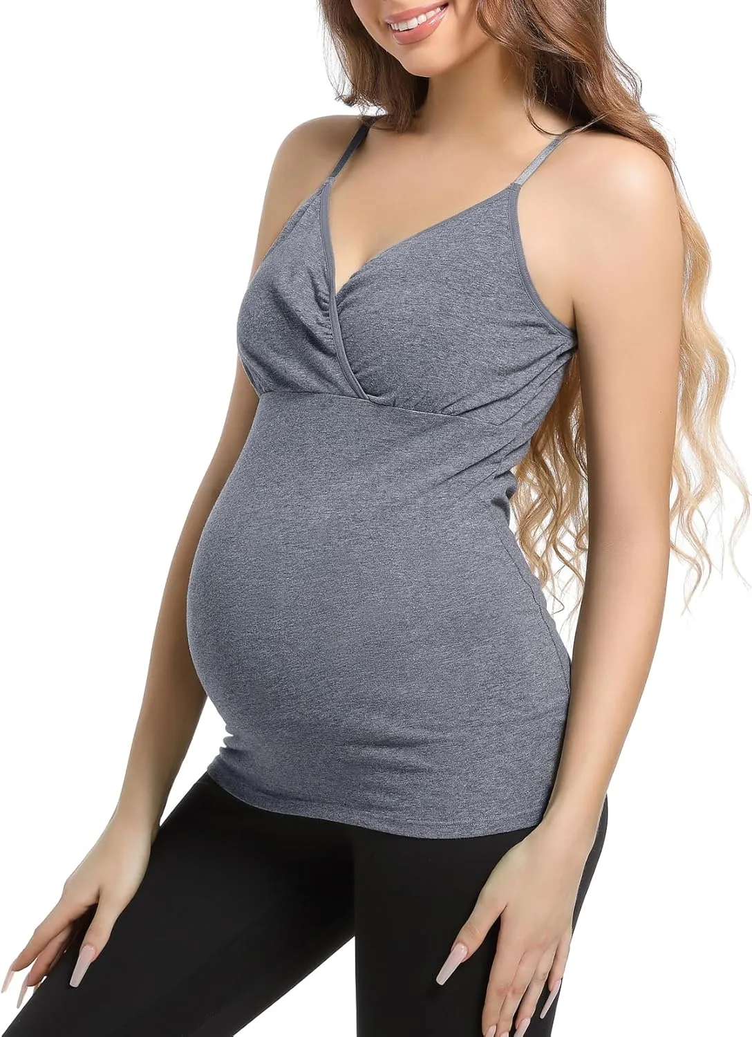 Nursing Tops Tank Shirt Cami Sleep Bra for Maternity and Breastfeeding