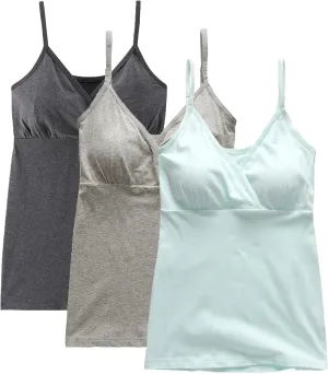 Nursing Tops Tank Shirt Cami Sleep Bra for Maternity and Breastfeeding