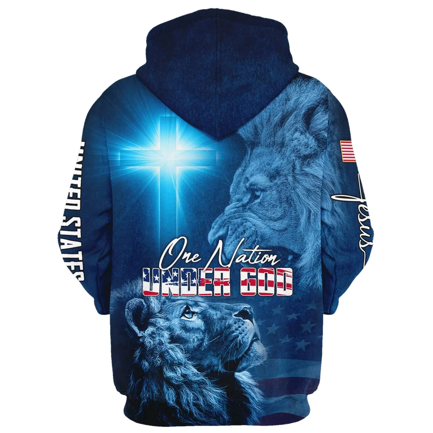 One Nation Under God Hoodie - Men & Women Christian Hoodie - 3D Printed Hoodie