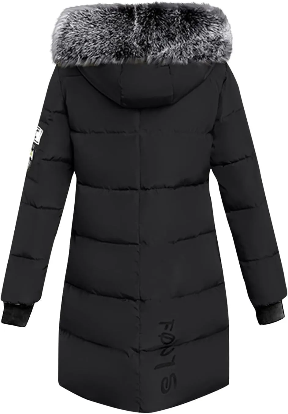 Oversized Faux Fur Hood Jackets for Women 2024 Winter Warm Parka Coats Long Quilted Jacket Thick Jacket Outerwear