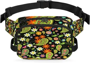 Paisley Ornament Fanny Pack Crossbody Bags for Women Men Waist Packs Hip Bum Bag Cross Body Fanny Pack with Adjustable Strap for Running Hiking Travel