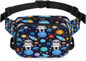 Panda Astronaut Funny Fanny Packs for Women Men Fashion Waist Packs Belt Bag Water-resistant Crossbody Bag Waist Pouch Waist Pack Hip Bum Bag for Hiking Casual Travel Cycling