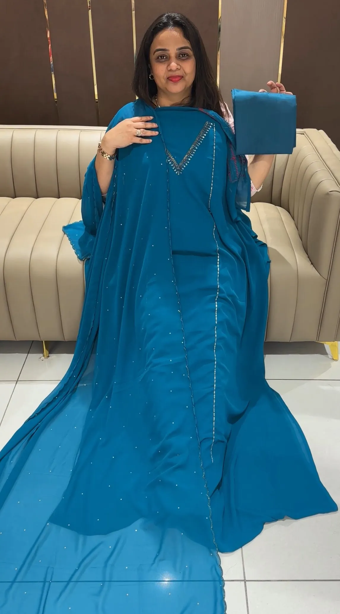 PARTY WEAR UNSTITCHED SALWAR SUITS - IHA 20983