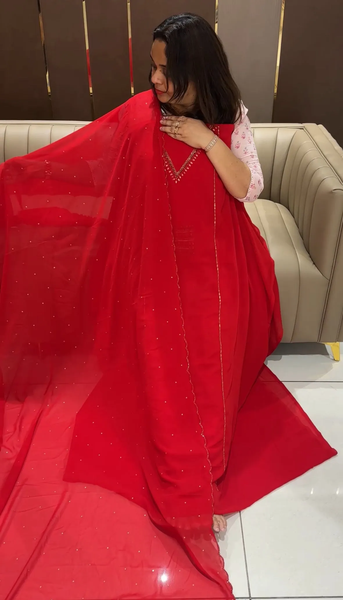 PARTY WEAR UNSTITCHED SALWAR SUITS - IHA 20983
